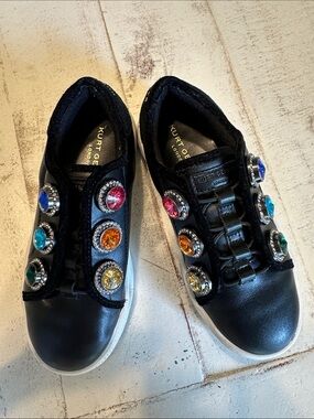 Kurt Geiger Kids Black Sneakers with Multicolored Jewel Accents